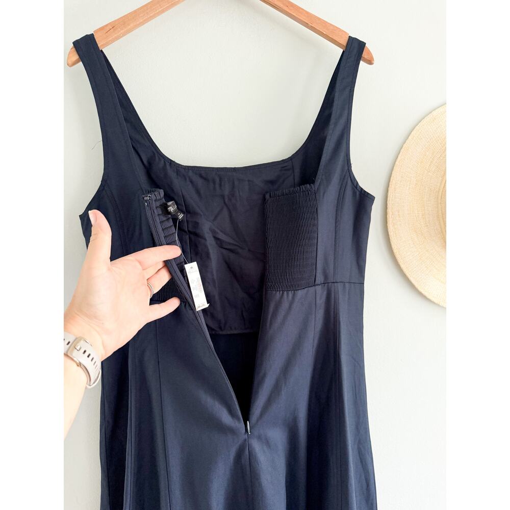 Madewell | NWT The Rylee Midi Dress Classic Navy Blue Sleeveless | Sz 10 - Picture 11 of 12